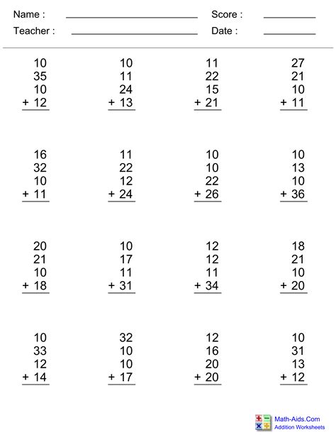 math aid worksheets|Dynamically Created Addition Worksheets .